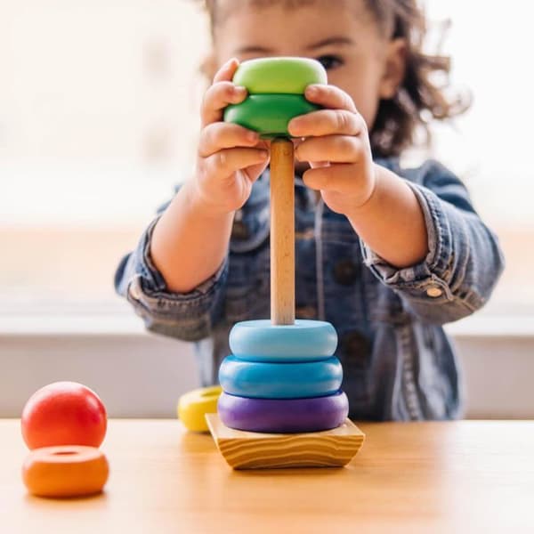 Leksak - Melissa &amp; Doug - Rainbow Stacker - Trä - Blandat - Brun