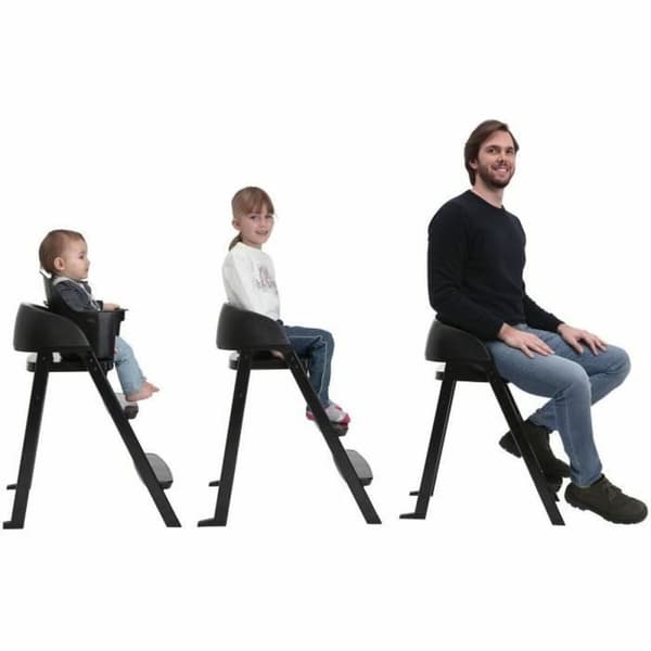 Trone Chicco Crescendo Lite cairo coal Sort Rustfrit stål