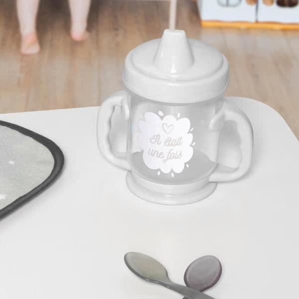 Läcksäker Baby Learning Cup med pip 210 ml Tom &amp; Zoé Grey