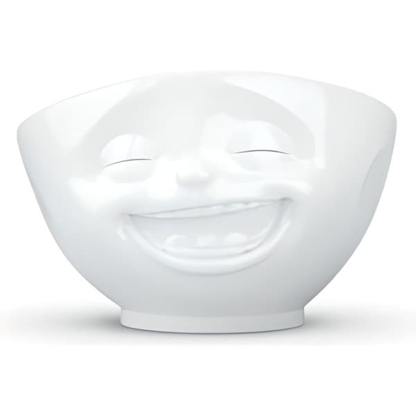 Skrattande ansikte humör skål - TASSEN - Morgon Mood - Vitt porslin - 500ml