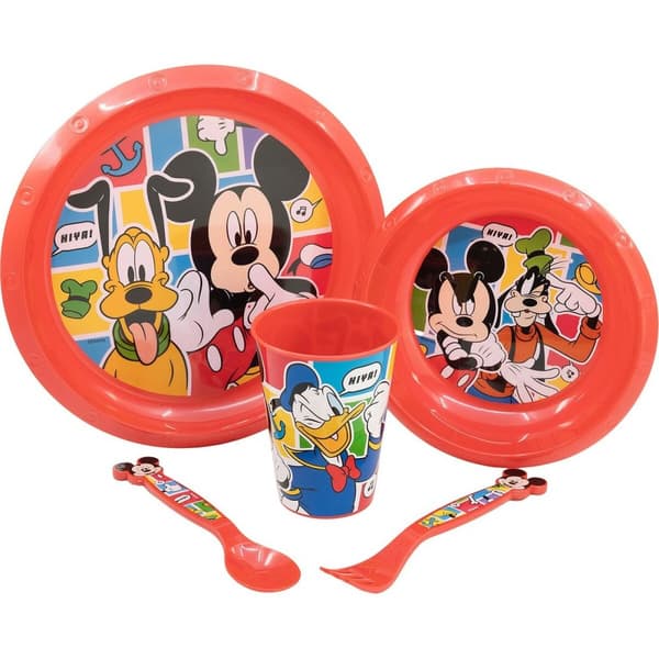 Sæt med spiseting til børn Mickey Mouse CZ11311 (5 Dele)