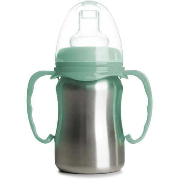 Inlärningskopp - THERMOBABY - Rostfritt stål - 180 ml - Kaktusgrön - Ergonomisk och läcksäker