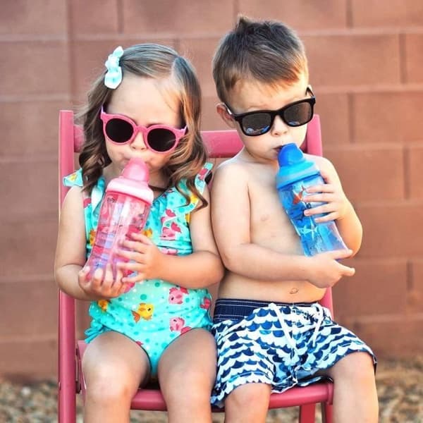 Nuby Straw Cup +3 år 360ml Blue Shark
