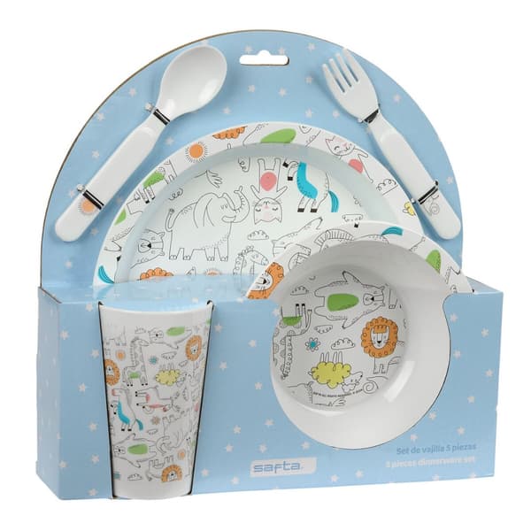 Børneservice sæt Safta Zoo Polyester 26 x 26 x 9 cm