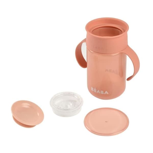 360° inlärningskopp - BEABA - Rosa - För baby - 340 ml - Plast