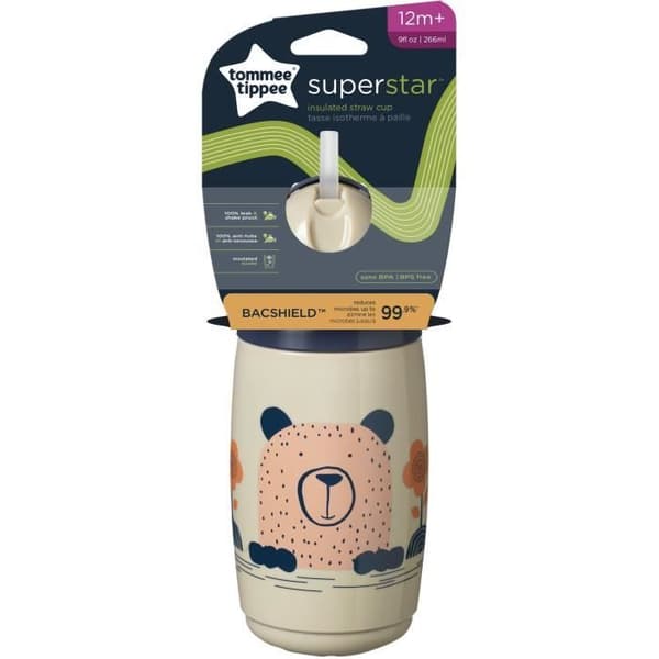 Tommee Tippee Isolerad halmmugg - 12m+ - 266ml - Grå