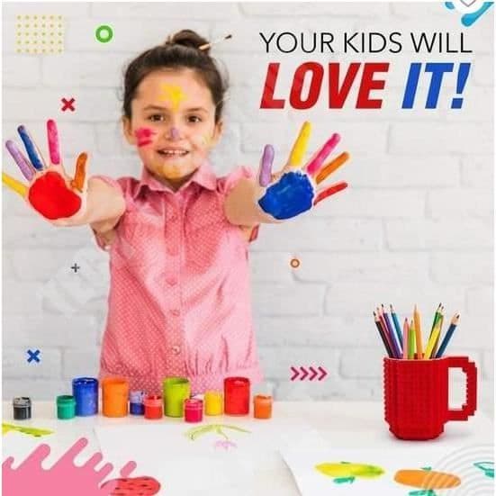 TD® Building Block Cup DIY Assembly Kaffemugg Cup Creative Assembly Dekompression Vattenkoppshållare