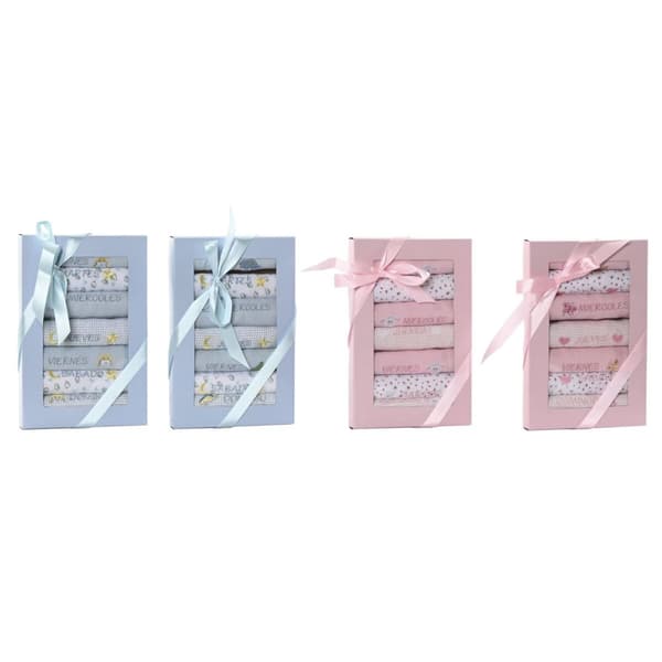 Smekkesett Home ESPRIT Blå Rosa Bomull 19 x 29 x 3 cm (4 enheter)