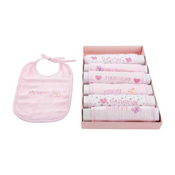Ruokalappusetti Home ESPRIT Sininen Pinkki Puuvilla 19 x 29 x 3 cm (4 osaa)