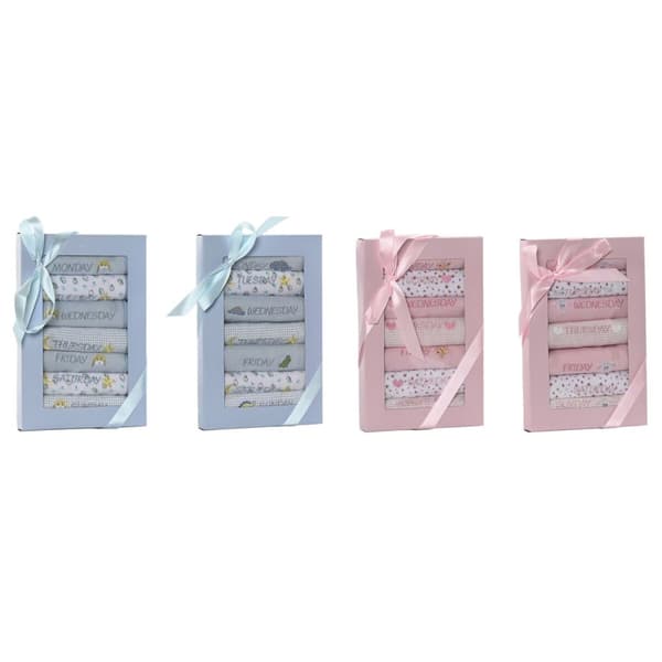Ruokalappusetti Home ESPRIT Sininen Pinkki Puuvilla 19 x 29 x 3 cm (4 osaa)