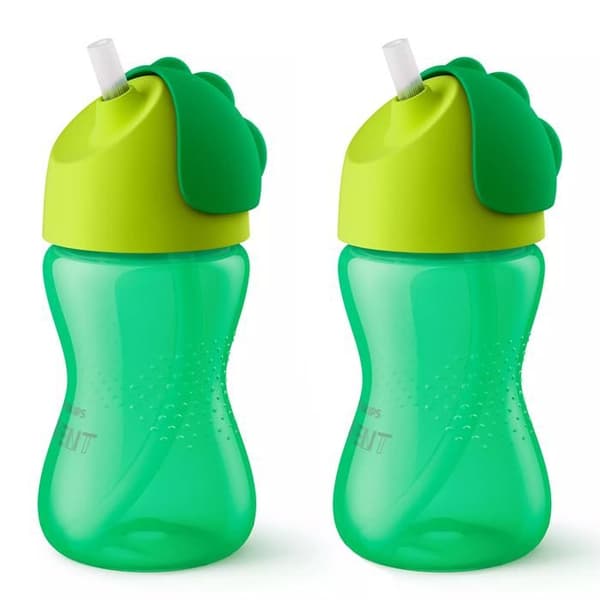 2x FLACON AVENT SCF798/01 KOPP MED SUGRÖR 300ML GRÖN FÖR BARN FRÅN 12 MÅNADER