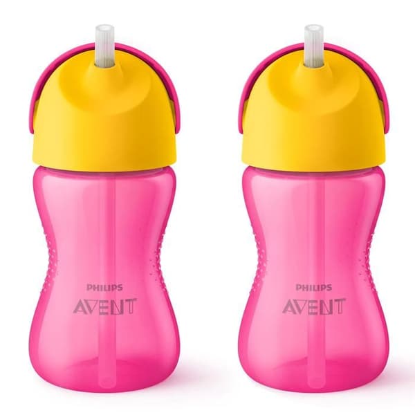2x BOUTEILLE AVENT SCF798/02 KOPP MED STRÅ N 300ML ROSA FÖR BARN FRÅN 12 MÅNADER