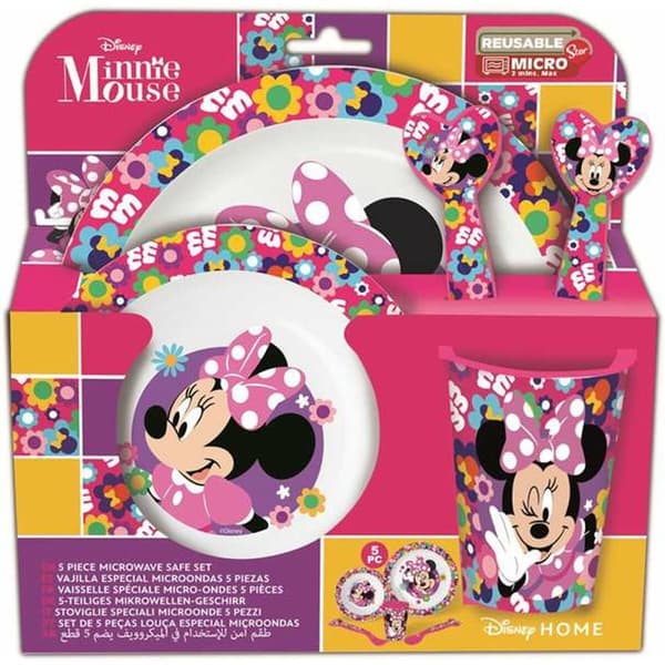 Lasten astiasto Minnie Mouse Minnie Bold Florals 5 Kappaletta