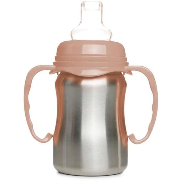 Lärande kopp - THERMOBABY - Rostfritt stål - 180 ml - Persika - Ergonomisk och läcksäker