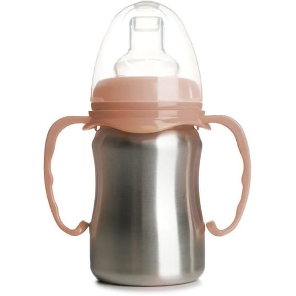 Lärande kopp - THERMOBABY - Rostfritt stål - 180 ml - Persika - Ergonomisk och läcksäker