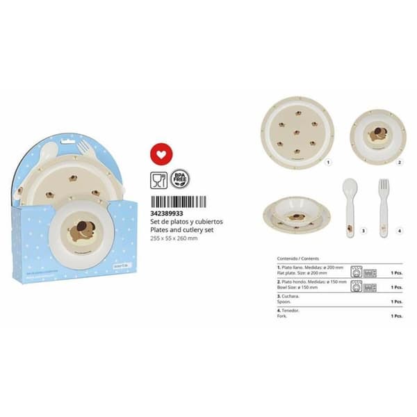 Lasten astiasto Safta Polyuretaani Beige Lapset 4 Kappaletta