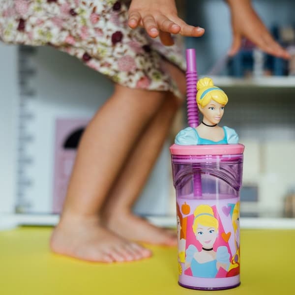 Muggen med Sugrör Disney Princess CZ11334 3D Rosa