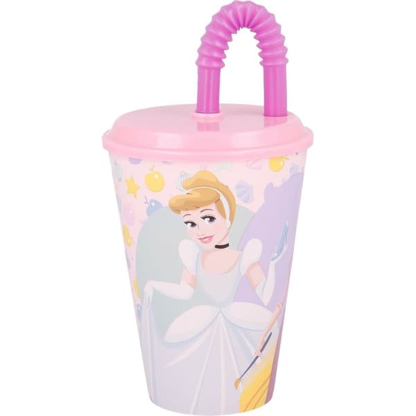 Glasset med Sugerør Disney Princess CZ11362 430 ml