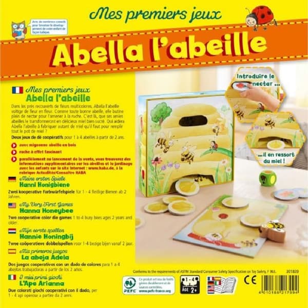 HABA samarbetsspel - Mina första spel - Abella the bee - Lär dig färger - 2 år och uppåt