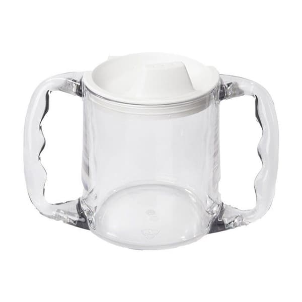 Nrs healthcare - L39317 - Nottingham Rehab Supplies Plastmugg försedd med 2 handtag och ett lock med pip