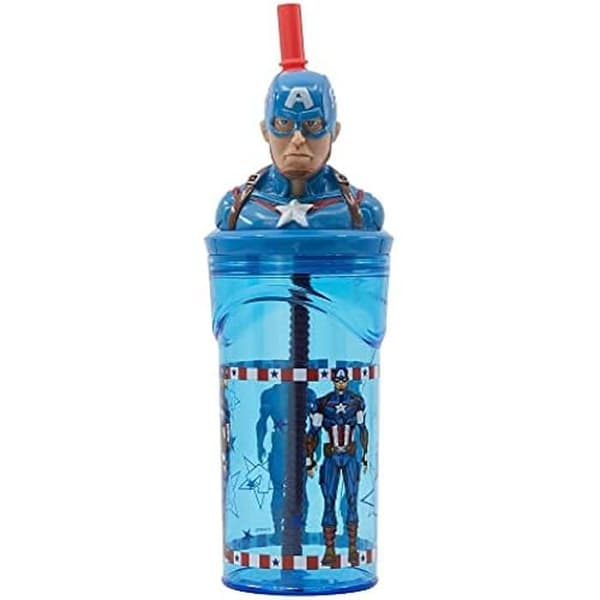 Återanvändbar mugg - STOR - Avengers Captain America - 430 ml - Utan BPA - 3D-figurine