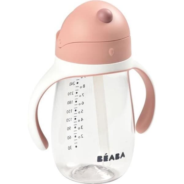 2 i 1 barnhalmkopp 300 ml - BEABA - gammalrosa - läcksäker och läcksäker