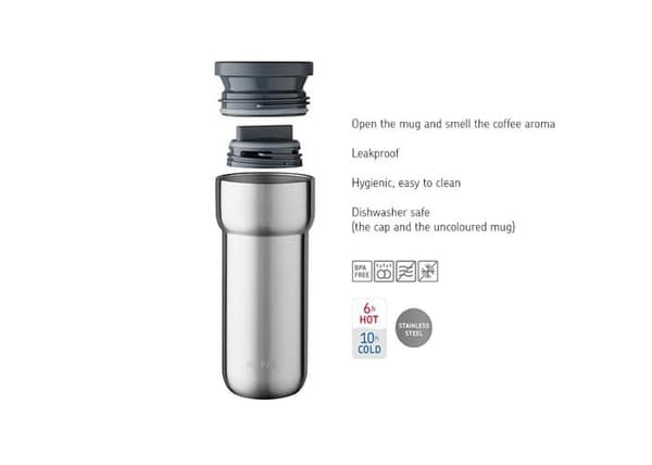 Tasse med näbb - mugg - lärandeglas Rosti Mepal Termisk kopp Ellipse 475ml matt stål 104181046800