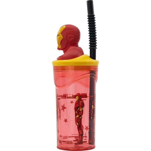 Kop med Sugerør The Avengers Iron Man Rød 3D