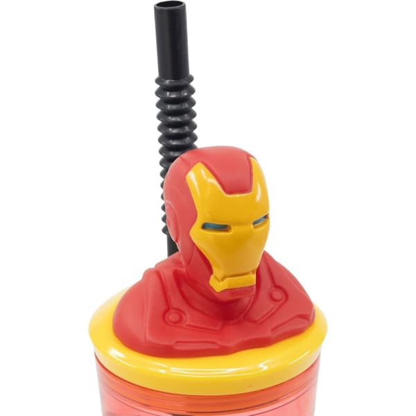 Kop med Sugerør The Avengers Iron Man Rød 3D