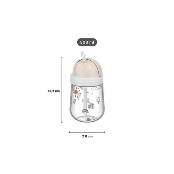 Lärandekopp med sugrör mio 300 ml blommor fjärilar