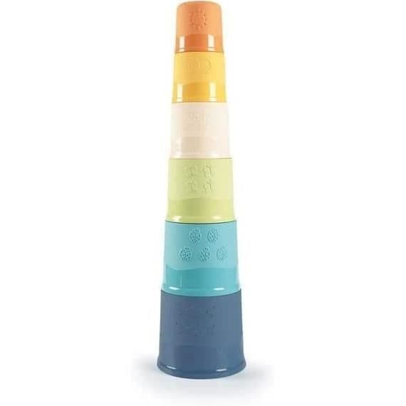 1:a ålderns leksak - Smoby - Tower of 6 Little Smoby Gröna koppar att stapla - Vit - Plast - Blandat
