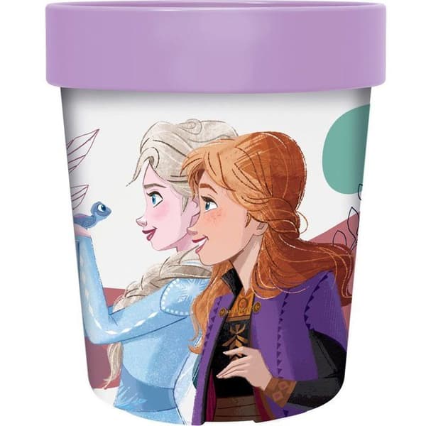 Tataway Plastikkopp blå Disney Frozen Elsa og Anna for jenter 260 ml med sklisikker bunn