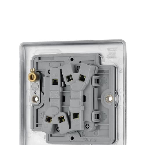BG Brushed Steel 10ax Plate Switch 2 Way