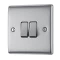 Miniatyrbilde 5 av 5: BG Brushed Steel 10ax Plate Switch 2 Way