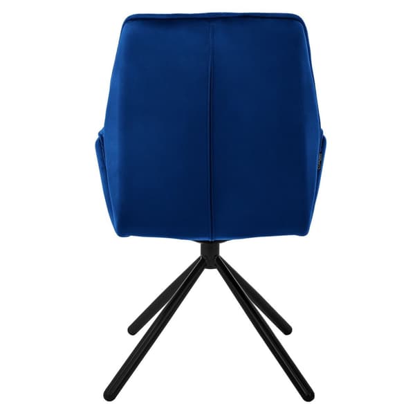 Snurrbar matstol med armstöd &amp; ryggstöd mörkblå sammet ML design