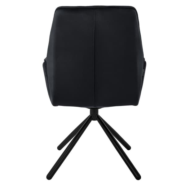 Pyörivä ruokapöytätuoli käsinojalla ja selkänojalla musta sametti ML design