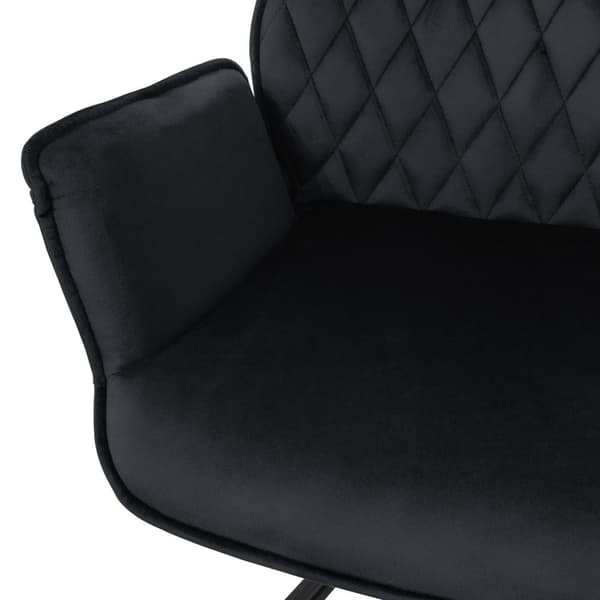 Pyörivä ruokapöytätuoli käsinojalla ja selkänojalla musta sametti ML design