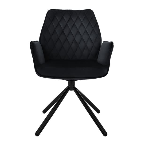 Pyörivä ruokapöytätuoli käsinojalla ja selkänojalla musta sametti ML design