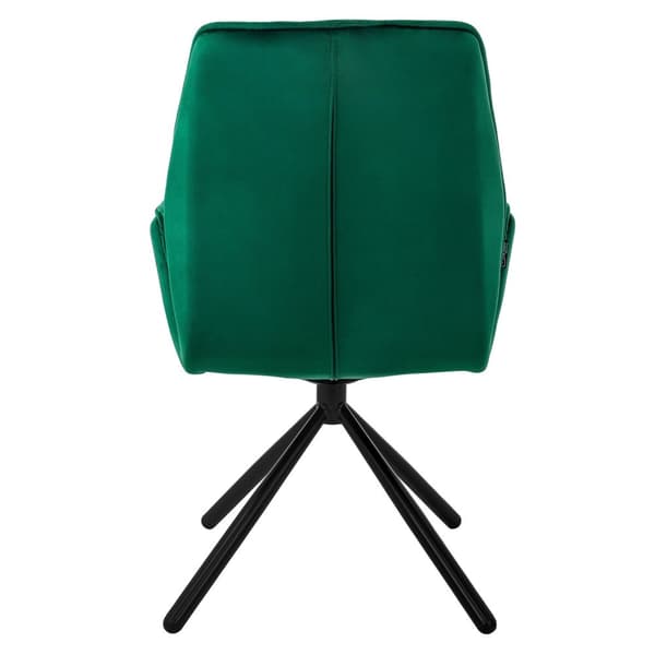 Snurrbar matstol med armstöd &amp; ryggstöd mörkgrön sammet ML design