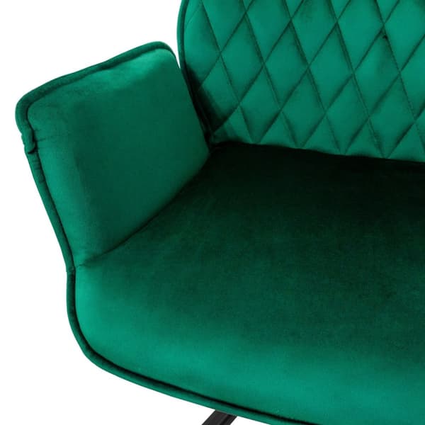 Snurrbar matstol med armstöd &amp; ryggstöd mörkgrön sammet ML design