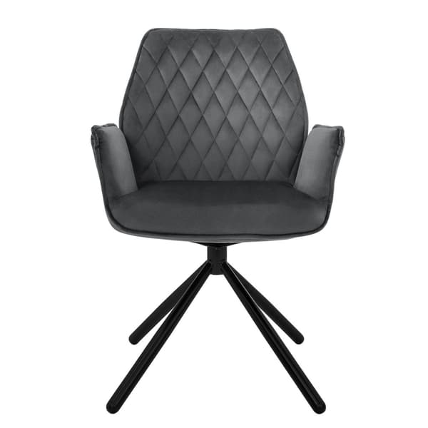 Svängbar matstol med armstöd och ryggstöd i antracit sammet ML design