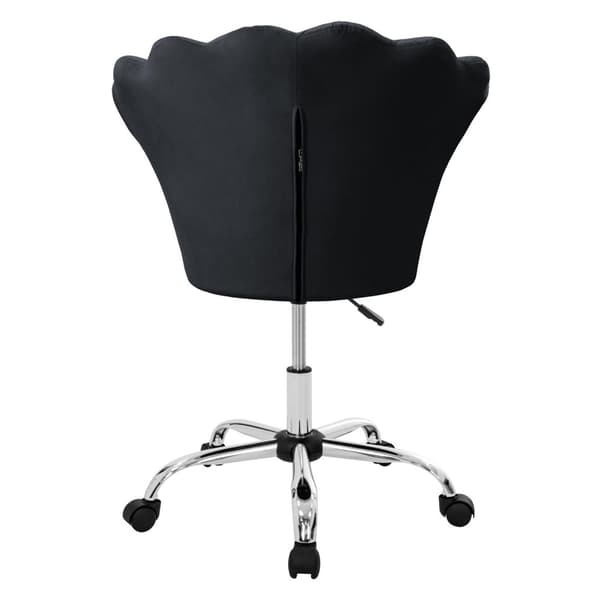 Kontorstol med hjul og ryglæn skaldesign 68x68 cm petrolfløjl metalstel ML-design