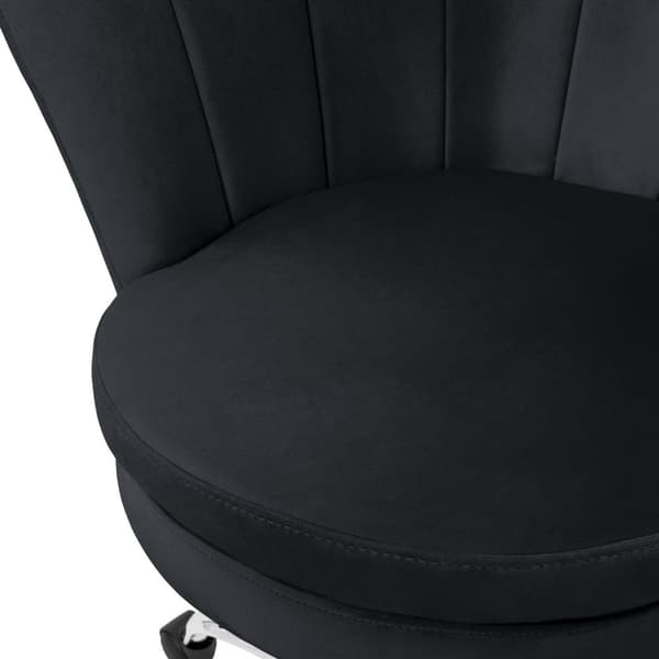 Kontorstol med hjul og ryglæn skaldesign 68x68 cm petrolfløjl metalstel ML-design