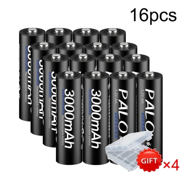 Genopladeligt AA-batteri, 3000mAh, NI-MH, 8 aa 1 oplader