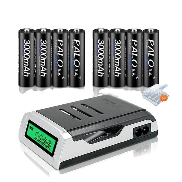 Genopladeligt AA-batteri, 3000mAh, NI-MH, 8 aa 1 oplader 8 AA 1 charger