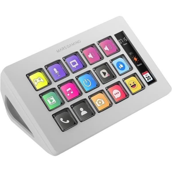 Kontrollpanel - Mars Gaming - MSD-One - 15 Anpassningsbara LCD-tangenter - Förstärkt LCD-skärm - Windows och MacOS