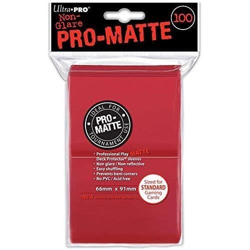 ULTRA PRO - Standard Deck Protector PRO-Matte Röd '100 Sleevar' : Samlarkort , ML