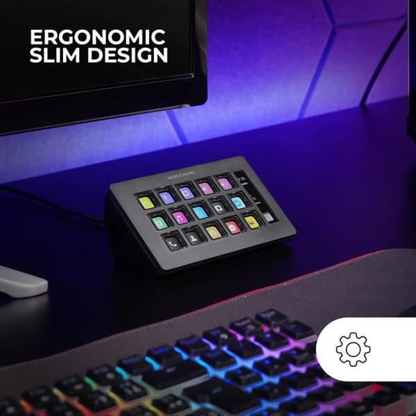Kontrollpanel - Mars Gaming - MSD-One - 15 Anpassningsbara LCD-tangenter - Ergonomisk design - Windows och MacOS