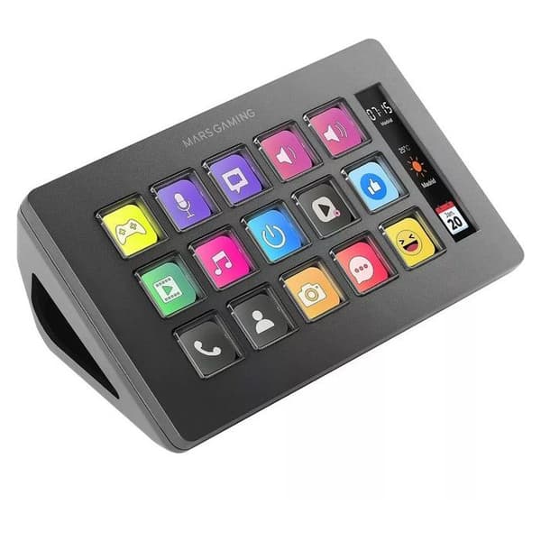 Kontrollpanel - Mars Gaming - MSD-One - 15 Anpassningsbara LCD-tangenter - Ergonomisk design - Windows och MacOS