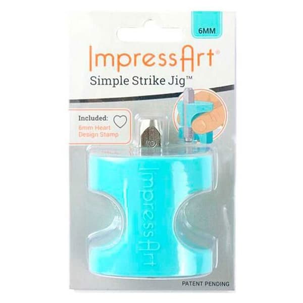 Tampon Coeur - IMPRESSART - 6 mm - Vit - Skyddande fingrar inkluderade - Gravyr metall